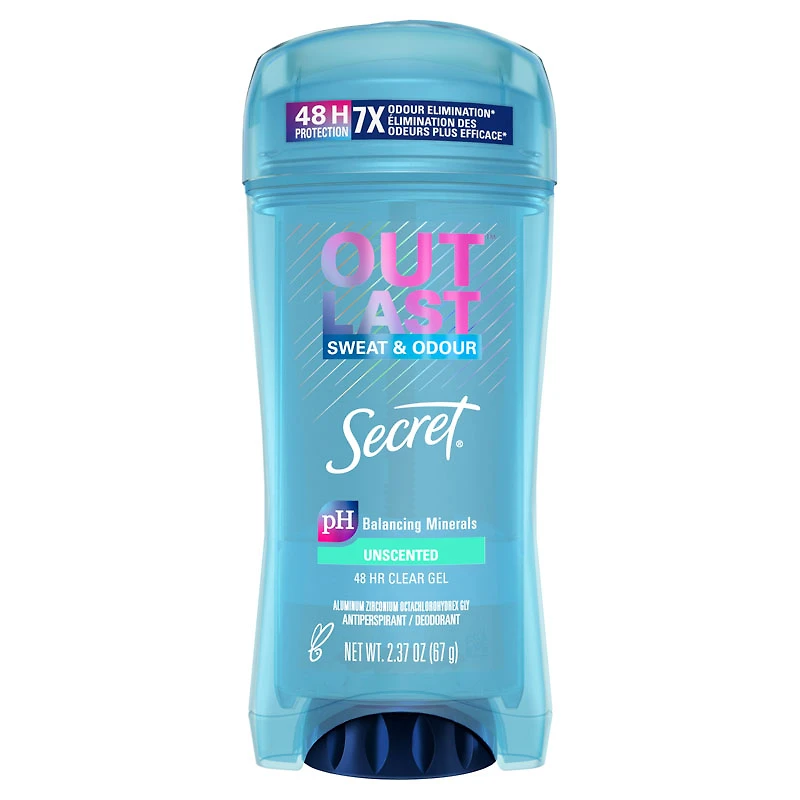 Secret Outlast Sweat & Odour Clear Gel Antiperspirant - Unscented - 73g