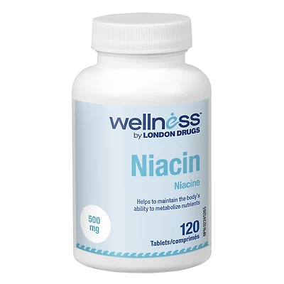 Wellness by London Drugs Niacin - 500mg - 120s