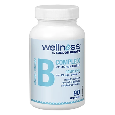 Wellness by London Drugs Vitamin B Complex with 300mg Vitamin C - 90s