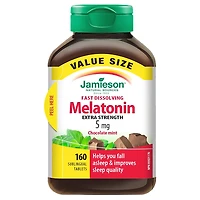 Jamieson Fast Dissolving Melatonin - 5mg - Chocolate Mint - 160s