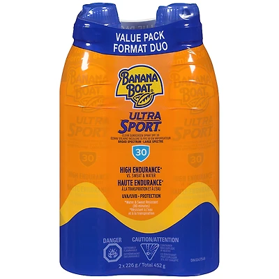 Banana Boat Ultra Sport High Endurance Sunscreen - SPF 30 - 2 x 226g