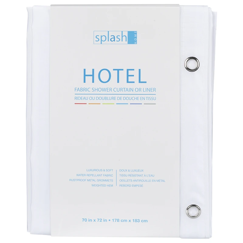 Splash Fabric Shower Curtain Liner - White
