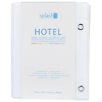 Splash Fabric Shower Curtain Liner - White