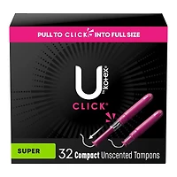 U by Kotex Click Compact Tampons - Unscented - Super - 32 Count