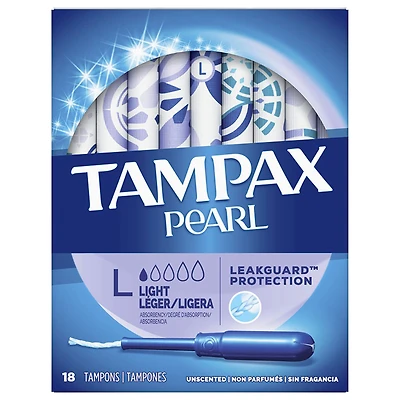 Tampax Pearl Tampons - Light - 18's