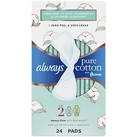 Always Pure Cotton Pads Size 2 - Heavy Flow - 24s