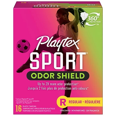 Playtex Sport Odor Shield Plastic Tampon Unscented - Regular - 16s