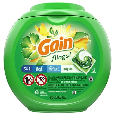 Gain Flings + Aroma Boost 3in1 Laundry Detergent - Original - 42s