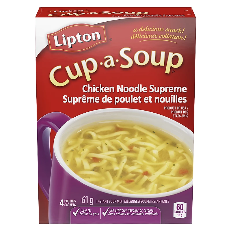 Knorr Lipton Cup-A-Soup Chicken Noodle Supreme Instant Soup Mix - 4 pack/61g