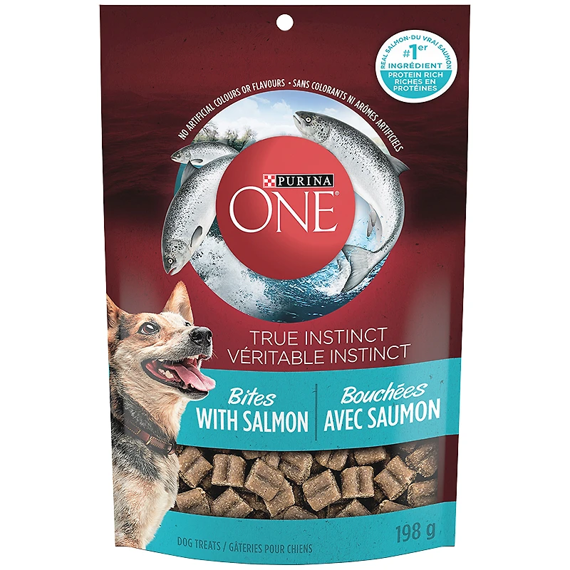 Purina One True Instinct Bites Dog Treats - Salmon - 198g