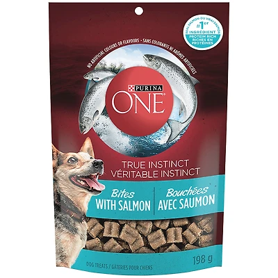 Purina One True Instinct Bites Dog Treats - Salmon - 198g