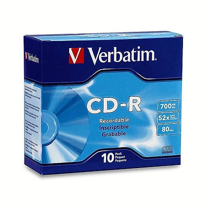 Verbatim 700MB 52X CD-R Storage Media - 10 pack