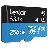Lexar High-Performance 633x MicroSD Card - Black / Blue - 256GB - LSDMI256BBNL633A