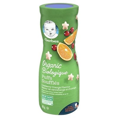 Gerber Organic Puffs Cereal Snack - Cranberry Orange - 42g