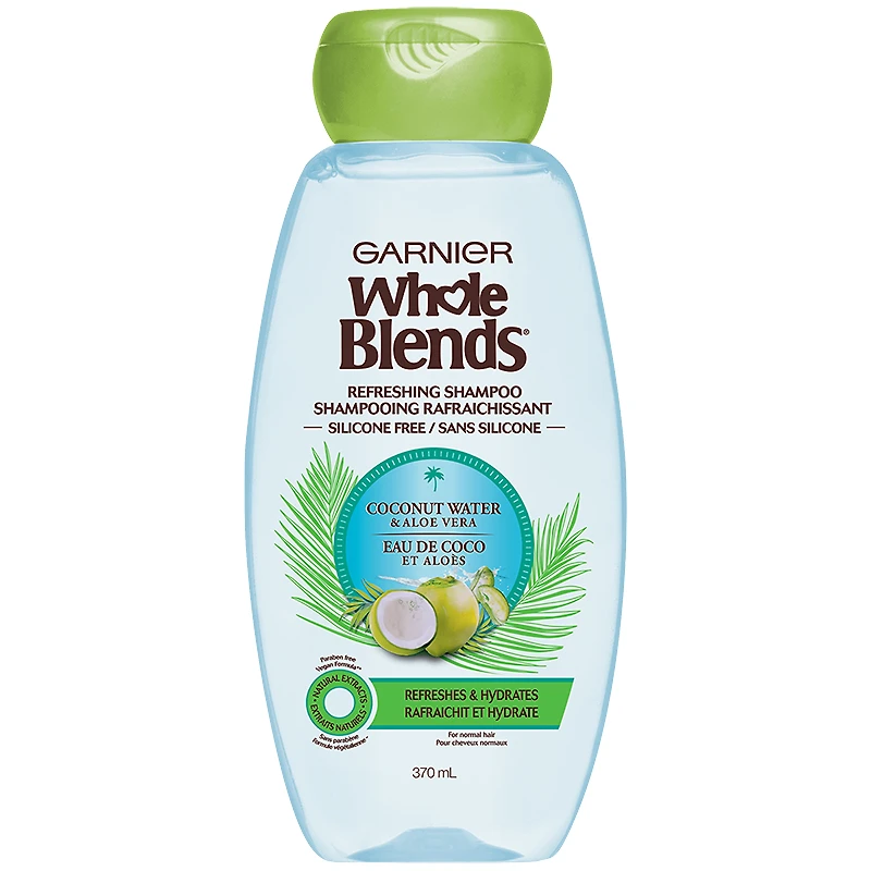 Garnier Whole Blends Refreshing Shampoo - Coconut Water and Aloe Vera - 370ml