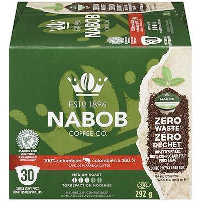 Nabob Coffee Pods - 100% Colombian - 30s