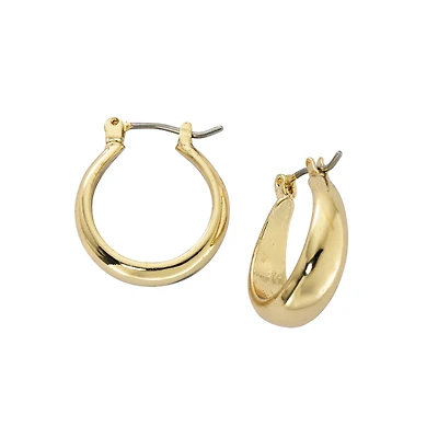 Primavera Small Thick Round Hoop Earrings - Gold