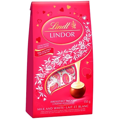 LINDOR VAL MILK & BAG 150G in White