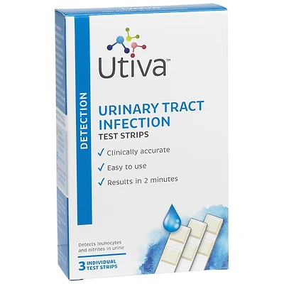 Utiva Urinary Tract Infection Test Strips - 3s