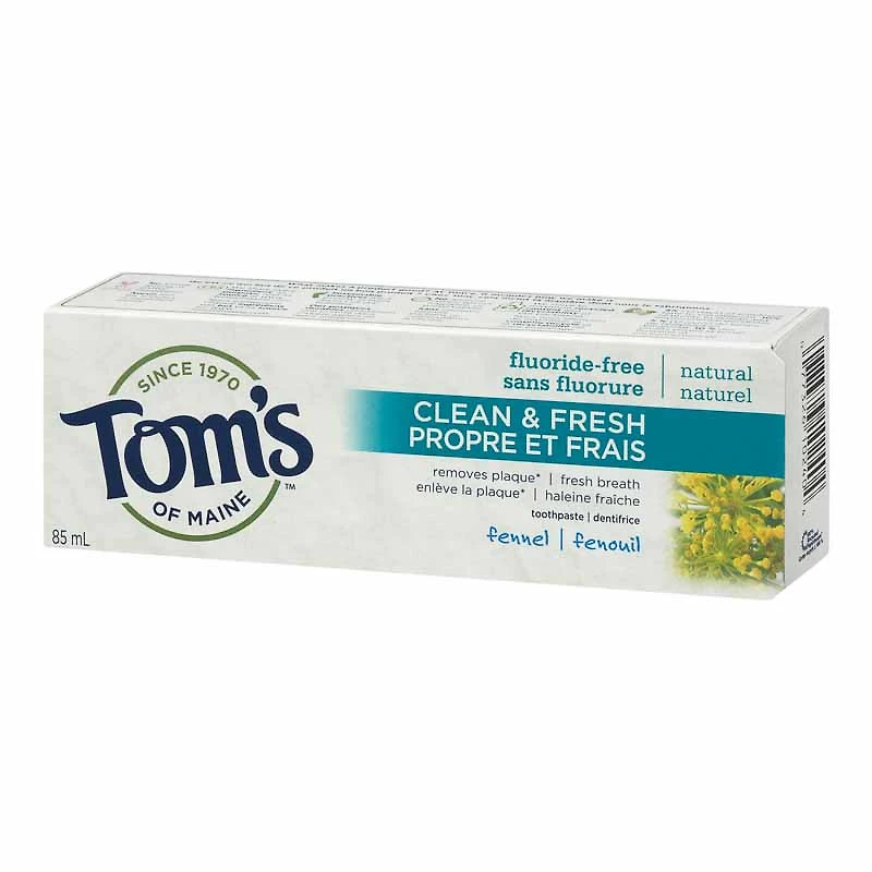 Tom's of Maine Natural Antiplaque Toothpaste - Fluoride-Free - Fennel - 85ml 