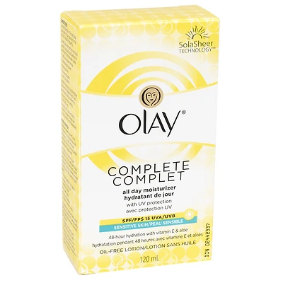 Olay Complete All Day UV Moisturizer Lotion - Sensitive Skin - Fragrance Free - 120ml 