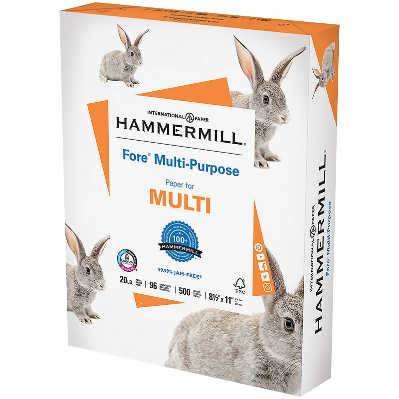 Hammermill Fore Multi-Purpose 96 Bright Printer Paper - 8.5 x 11 inch - 500 Sheets