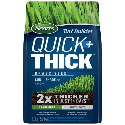 Scotts Turf Builder Quick + Thick Grass Seed Sun Shade Mix - 1.2kg