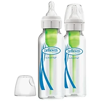 Dr. Brown's Natural Flow Options+ Anti-Colic Baby Bottle - Clear - 250ml/2 pack
