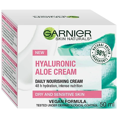 Garnier Skin Naturals Hyaluronic Aloe Cream - Dry & Sensitive Skin - 50ml