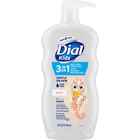 Dial Kids 3 in 1 Body/Hair Wash + Bubble Bath - Peach - 709ml