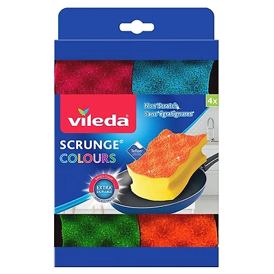 Vileda Scrunge Colours Sponge - 4 pack