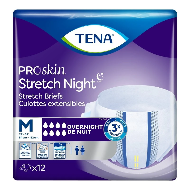TENA Proskin Stretch Unisex Overnight Brief for Incontinence