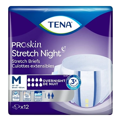 TENA Proskin Stretch Unisex Overnight Brief for Incontinence