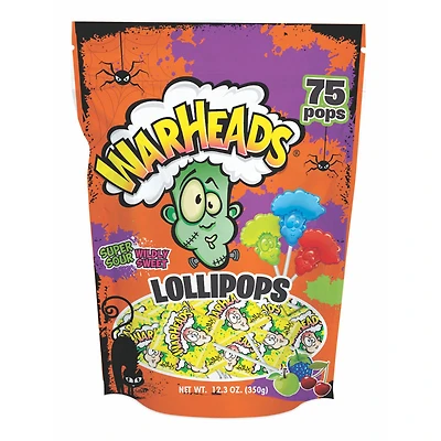 Warheads Lollipops - Assorted - 350g / 75 count