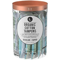L. Organic Cotton Tampons - Regular + Super - 30s