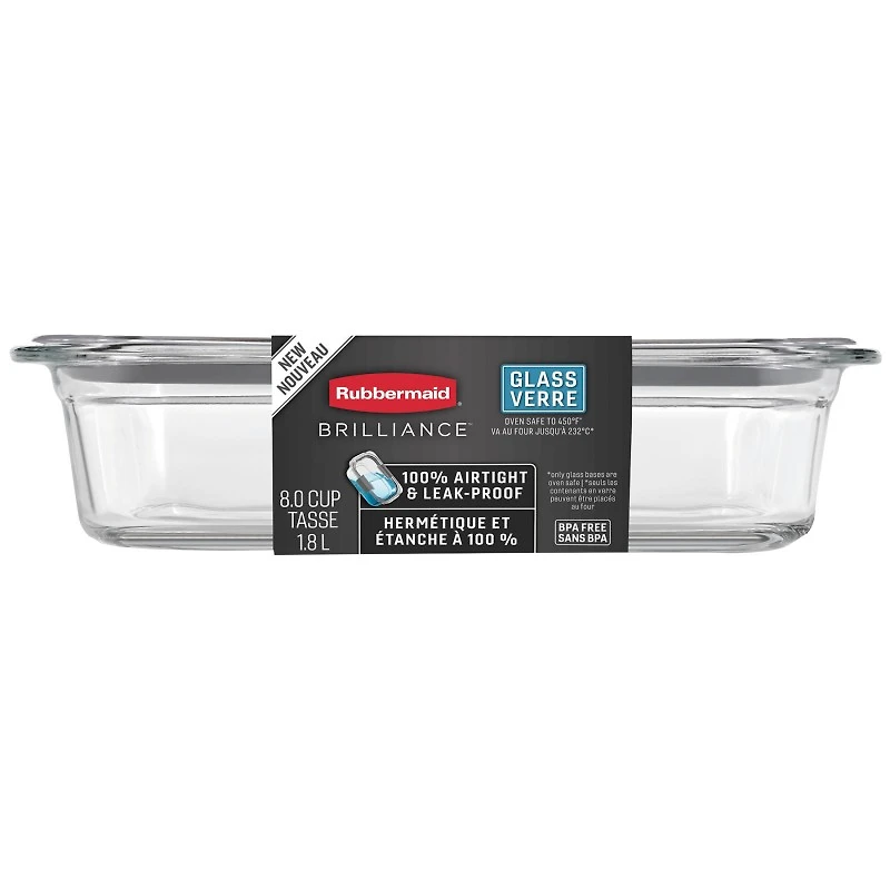 Rubbermaid Brilliance Glass Container - Large - 1.8L