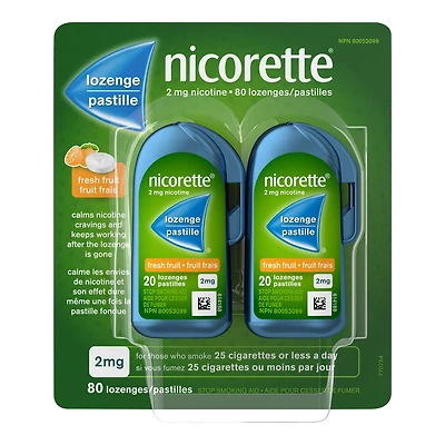 Nicorette Stop Smoking Aid Lozenge - Fresh Fruit - 2mg - 80s