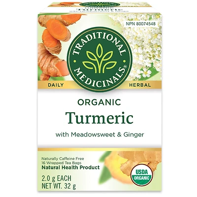 Traditional Medicinals Turmeric Organic Tea - Meadowsweet and Ginger - 16's