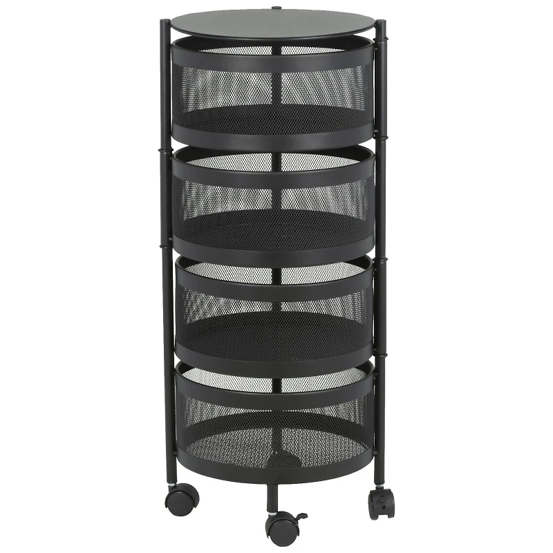 Collection by London Drugs 4-Tier Trolley - Black - Round