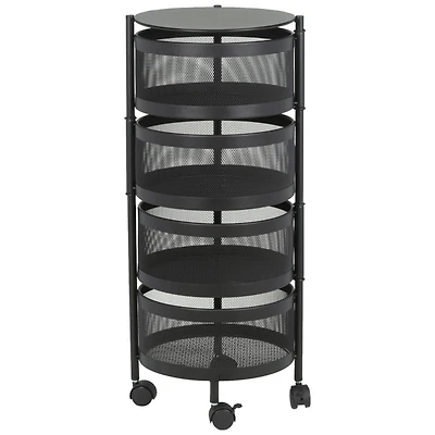 Collection by London Drugs 4-Tier Trolley - Black - Round