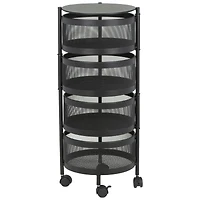Collection by London Drugs 4-Tier Trolley - Black - Round