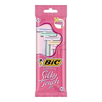 BIC Silky Touch Women's Twin Disposable Razors - Assorted Colours - 10's