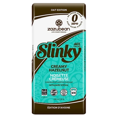 Zazubean Slinky Oat Edition Chocolate Bar - Creamy Hazelnut - 80g