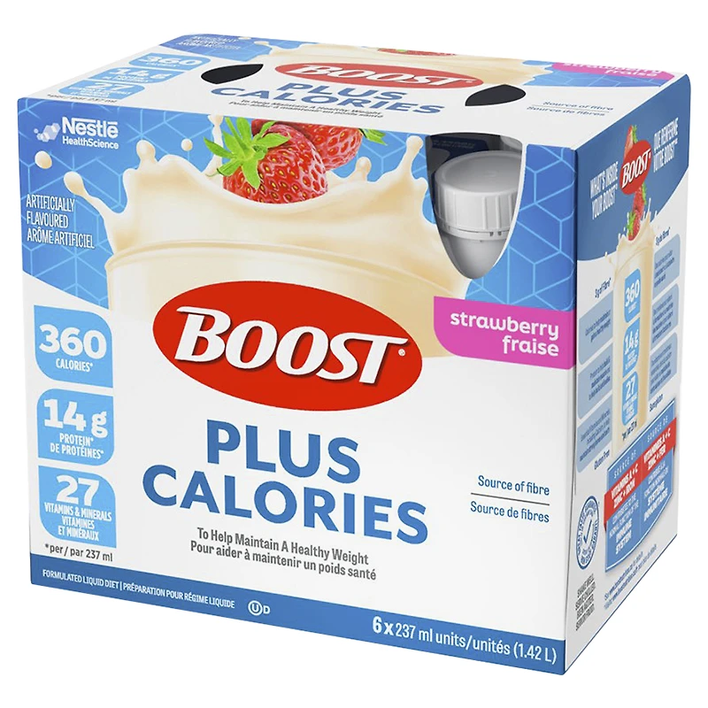 BOOST Plus Calories Protein Drink - Strawberry - 6 x 237ml