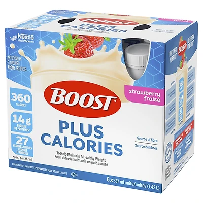 BOOST Plus Calories Protein Drink - Strawberry - 6 x 237ml