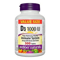 Webber Naturals Value Size Vitamin D3 Tablets - 1000 IU - 500s