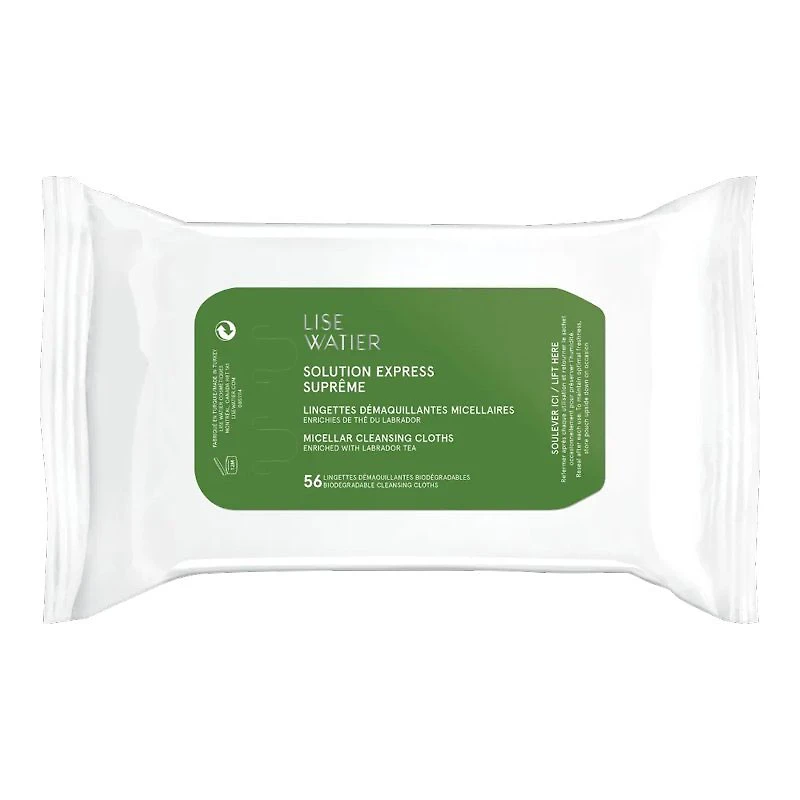 Lise Watier Solution Express Supreme Micellar Cleansing Cloths - 56's