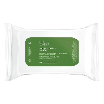 Lise Watier Solution Express Supreme Micellar Cleansing Cloths - 56's