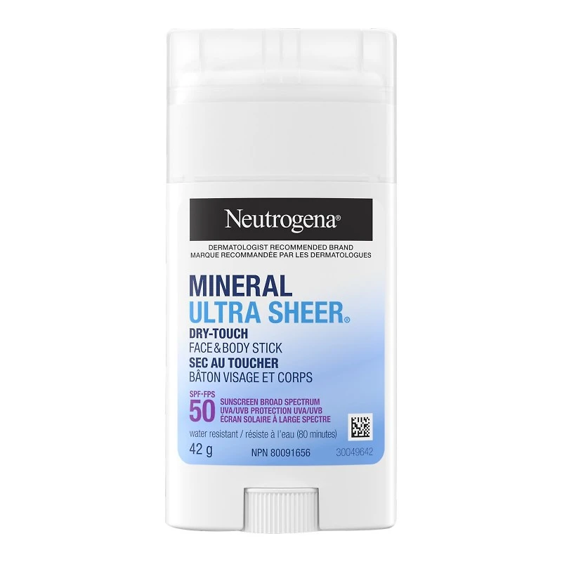 Neutrogena Ultra Sheer SPF 50 Face and Body Mineral Sunscreen Stick - 42g