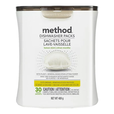 Method Dishwasher Sachets - Lemon Mint - 30s